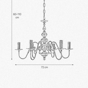 Flemish Medium Round Chandelier Brass Premium by Ghidini 1849