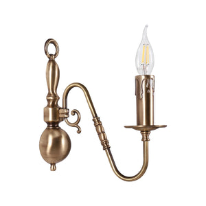 Flemish Wall Light In Real Bronzed Satin Brass by Ghidini 1849