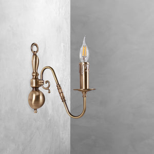 Flemish Wall Light In Real Bronzed Satin Brass by Ghidini 1849