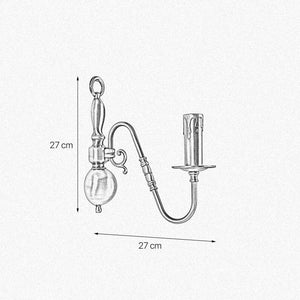 Flemish Wall Light In Real Bronzed Satin Brass by Ghidini 1849