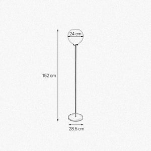 Floor Lamp With Round Glass Globe Dark Bronze by Ghidini 1849