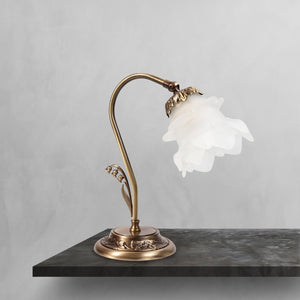Floral Table Lamp Brass With Premium Decorations by Ghidini 1849
