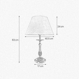 Floral Table Lamp Real Brass White Cloth Angelica by Ghidini 1849