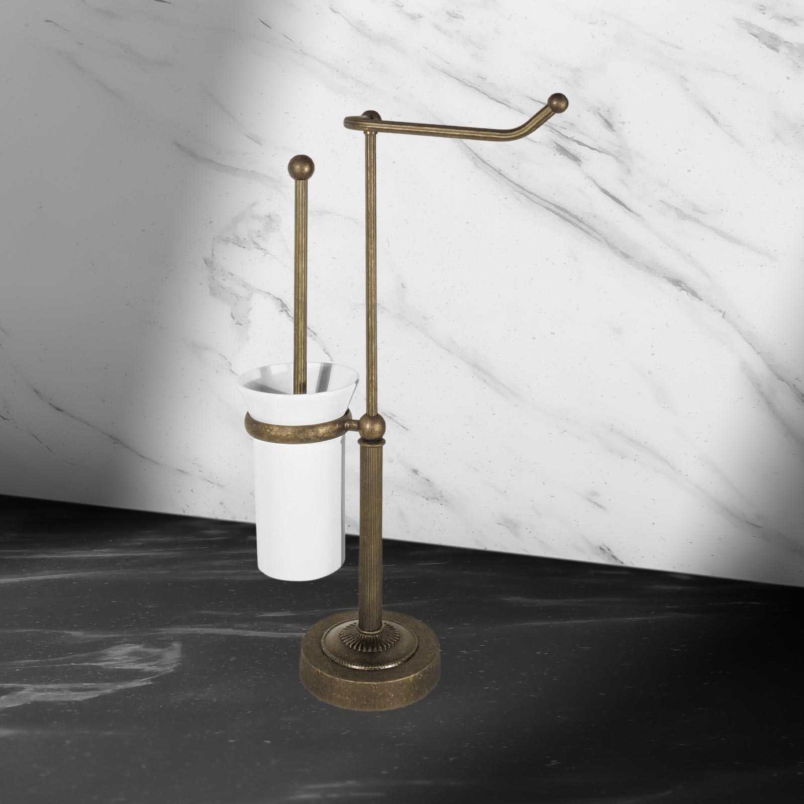 Freestanding Toilet Brush And Paper Holder Country by Ghidini 1849