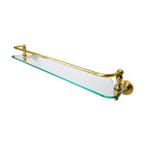 Glass Bathroom Shelf Premium Brass Rail Ottavia by Ghidini 1849