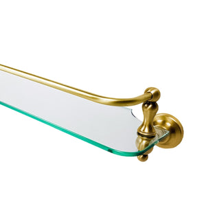 Glass Bathroom Shelf Premium Brass Rail Ottavia by Ghidini 1849