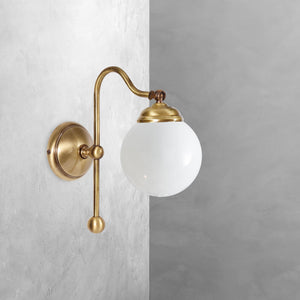 Glass Globe And Brass Wall Sconce Classic Premium by Ghidini 1849