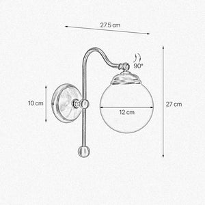 Glass Globe And Brass Wall Sconce Classic Premium by Ghidini 1849
