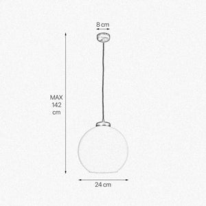 Glass Globe Pendant Light Dark Bronze Brass by Ghidini 1849