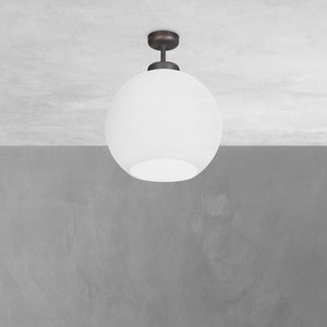Glass Sphere Ceiling Light Dark Bronze White Globe by Ghidini 1849