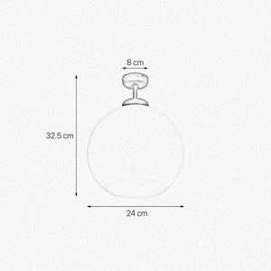 Glass Sphere Ceiling Light Dark Bronze White Globe by Ghidini 1849