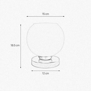 Globe Bedside Lamp Bronze Brass White Satin Glass by Ghidini 1849