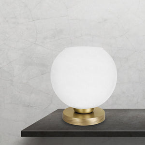 Globe Bedside Light Real Brass White Large Glass by Ghidini 1849