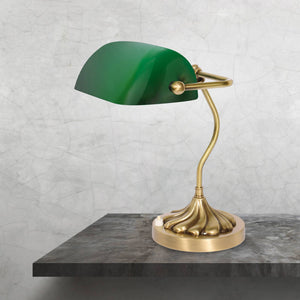 Green Bankers Lamp Premium Italian Bronze Brass by Ghidini 1849