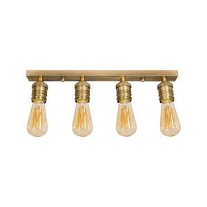 Industrial Ceiling Light Brass 4 Lights Vesta by Ghidini 1849