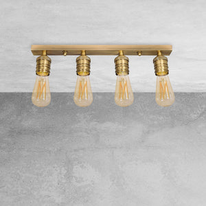 Industrial Ceiling Light Brass 4 Lights Vesta by Ghidini 1849