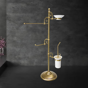 Luxury Free Standing Towel Rack Brush Soap Roll Holder by Ghidini 1849