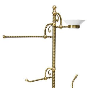 Luxury Free Standing Towel Rack Brush Soap Roll Holder by Ghidini 1849