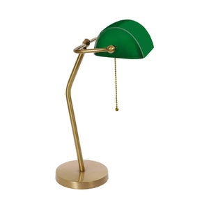 Modern Bankers Lamp Premium Italian Satin Brass by Ghidini 1849