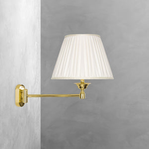Moveable Wall Lamp Gloss Brass Classic White Shade by Ghidini 1849