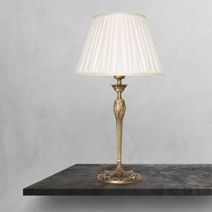 Nouveau Table Lamp White Cloth Shade Simona by Ghidini 1849