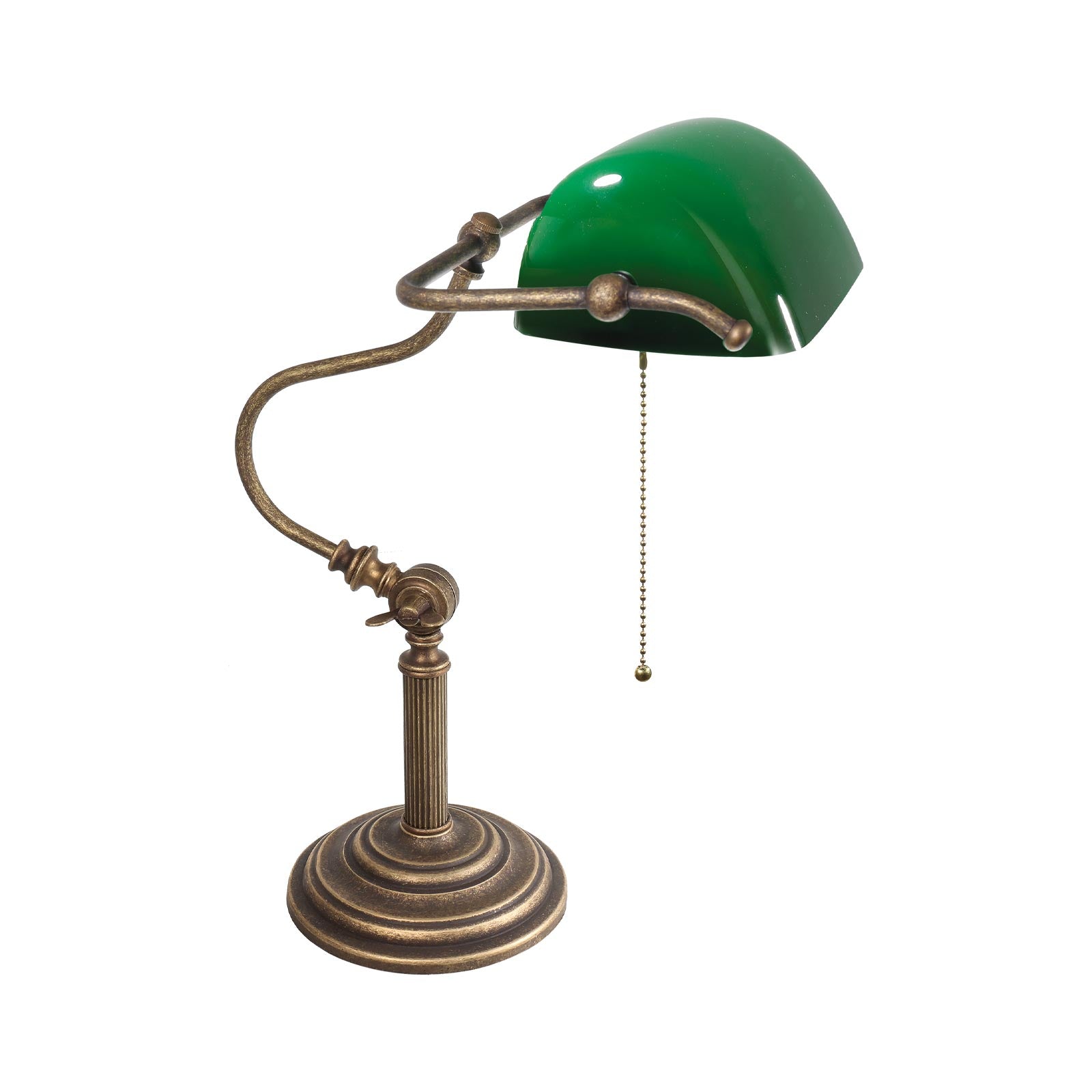 Classic Banker Desk Lamp With Green Glass Ghidini 1849