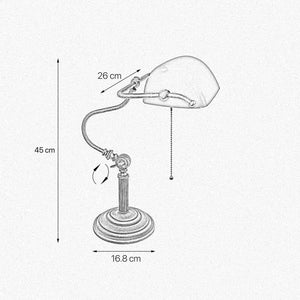 Old Fashioned Green Desk Lamp Antique Brass by Ghidini 1849