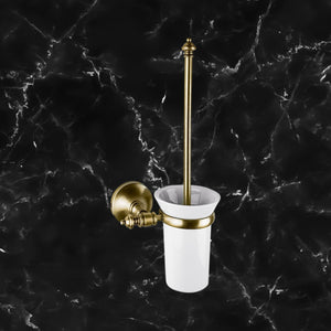 Old Fashioned Toilet Brush Brass Ceramics Olimpo by Ghidini 1849