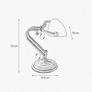 Old Style Green Desk Lamp Brass Small Version by Ghidini 1849