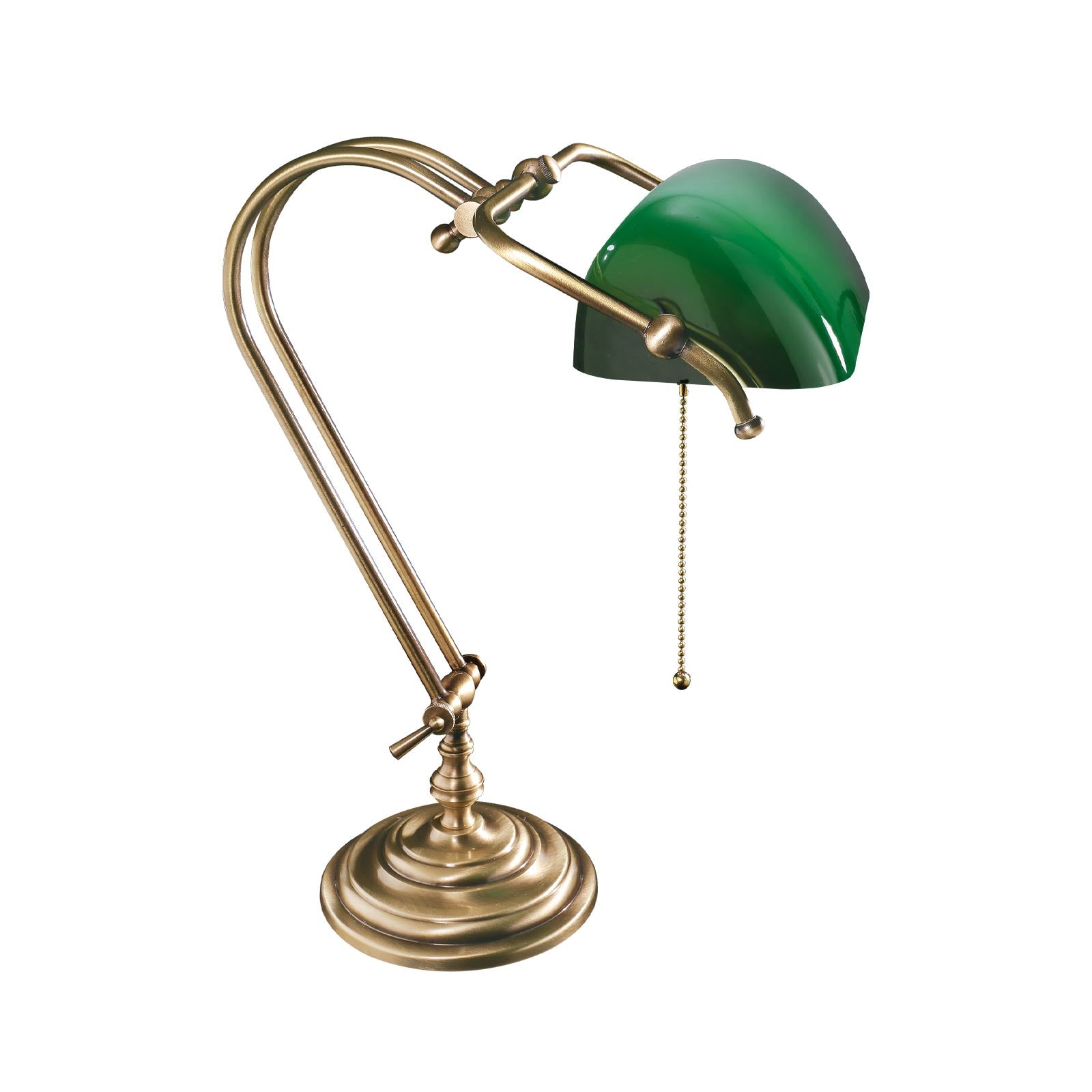 Classic Banker's Desk Lamp With Green Shade Ghidini 1849