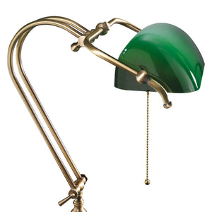 Old Style Green Desk Lamp Bronze Satin Brass by Ghidini 1849