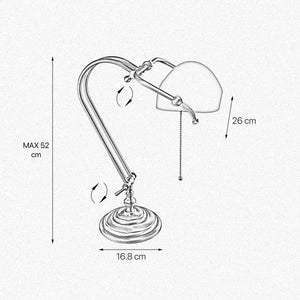 Old Style Green Desk Lamp Bronze Satin Brass by Ghidini 1849