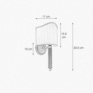 Old Style Wall Light Aged Brass Premium Shade by Ghidini 1849