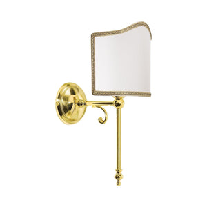Polished Brass Wall Light With Cloth Lamp Shade by Ghidini 1849