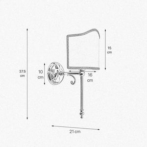 Polished Brass Wall Light With Cloth Lamp Shade by Ghidini 1849