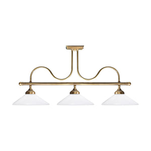 Pool Chandelier Premium Brass With 3 Cone Glasses by Ghidini 1849