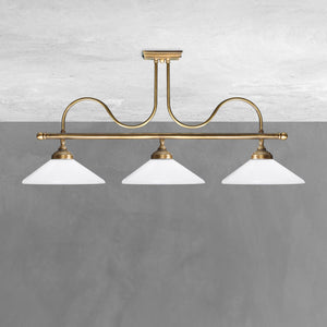 Pool Chandelier Premium Brass With 3 Cone Glasses by Ghidini 1849