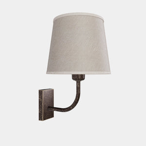 Wall Lamp in Brass with Linen Shade by Ghidini 1849 - Finish: OAS Antique Brass