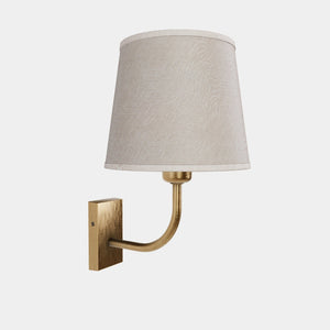 Wall Lamp in Brass with Linen Shade by Ghidini 1849 - Finish: OBS Bronze Satin Brass