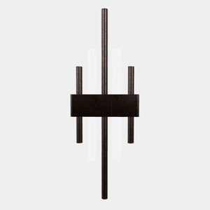 Brass wall lamp with two lights, compatible with OSRAM S14D bulbs, geometric design by Ghidini 1849 - Finish: OBM Bronze Satin Matt Brass