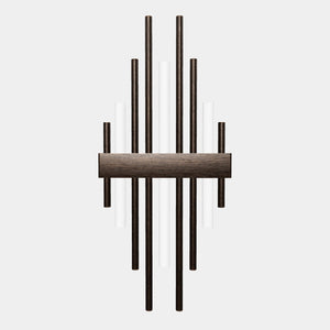 Brass wall lamp with vertical lines for modern and luxurious interiors by Ghidini 1849 - Finish: OBM Bronze Satin Matt Brass