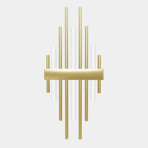 Brass wall lamp with vertical lines for modern and luxurious interiors by Ghidini 1849 - Finish: OLV Polished Brass