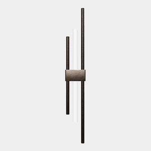 Contemporary brass wall light with parallel bars and minimalist design, ideal for modern interiors by Ghidini 1849 - Finish: OBM Bronze Satin Matt Brass