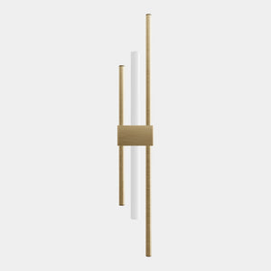 Contemporary brass wall light with parallel bars and minimalist design, ideal for modern interiors by Ghidini 1849 - Finish: OBV Bronze Satin Light Brass