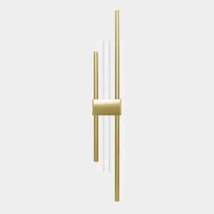 Contemporary brass wall light with parallel bars and minimalist design, ideal for modern interiors by Ghidini 1849 - Finish: OLV Polished Brass