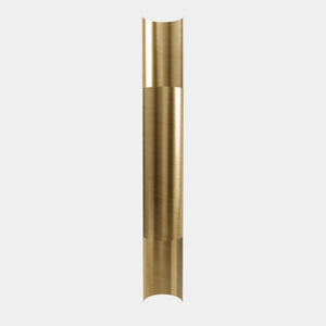 Contemporary brass wall lamp with tubular design, emits light upwards and downwards, ideal for modern spaces by Ghidini 1849 - Finish: OBV Bronze Satin Light Brass
