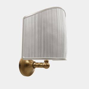 Classic wall lamp in brass with ivory fabric lampshade, elegant design, ideal for refined interiors by Ghidini 1849 - Finish: OBS Bronze Satin Brass