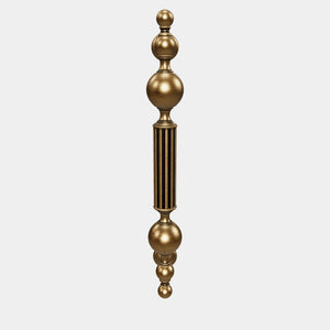 Brass pull handle with baroque details, fluted sections, and sculpted elements, perfect for luxury entrances by Ghidini 1849 - Finish: OBS Bronze Satin Brass