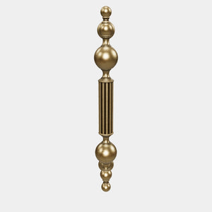 Brass pull handle with baroque details, fluted sections, and sculpted elements, perfect for luxury entrances by Ghidini 1849 - Finish: OBV Bronze Satin Light Brass