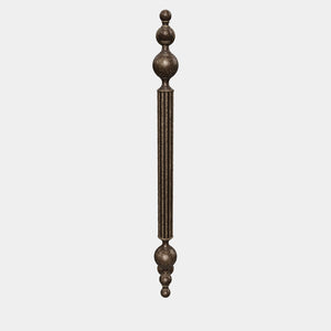Neoclassical brass door handle with fluted column, suitable for interior and exterior doors by Ghidini 1849 - Finish: OAS Antique Brass